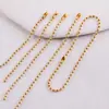 Corrente de contas douradas 1,5-2,4 mm, corrente de contas redondas galvanizadas, corrente de contas onduladas, corrente com pingente, corrente para pendurar, acessórios para joias DIY