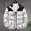 Abrigo acolchado de algodón para hombre, nuevo abrigo acolchado de algodón grueso y corto estampado, traje de pan de invierno, abrigo acolchado de algodón para hombre, abrigo de moda, invierno 2022