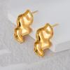 Pendientes de mujer con arco geométrico irregular con explosiones transfronterizas, de acero inoxidable y oro de 18 quilates, nuevos pendientes chinos, venta directa de fábrica.