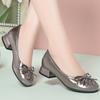 Novos Sapatos Femininos da Moda para Ficar em Pé por Muito Tempo Sem Fadiga, Sapatos de Mãe, Populares de Verão com Boca Rasa, Salto Baixo, Laço, Sapatos Divertidos