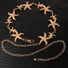 Cadena de Cintura Elegante de Metal con Girasol para Mujer de Comercio Exterior, Accesorio de Cintura Ajustable para Vestido, Cinturón de Cadena Multicapa de Gama Alta