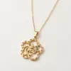 Collar de Acero de Titanio de Alta Calidad con Zirconia de Cristal de Hielo Estilo Nuevo, Números Romanos, Piedra de Grieta de Hielo, Joyería para Mujeres