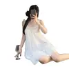 Sexy Camisón de Tirantes Estilo Francés Dulce, Conjunto de Lencería de Verano Tallas Grandes, Vestido de Casa de Alta Gama Holgado