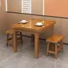 Conjunto de mesa e cadeiras para restaurante Mesa e cadeiras de jantar para lanchonete Mesa de jantar para lanchonete Mesas de restaurante Sala de jantar Mesa de jantar de madeira maciça carbonizada para churrasco