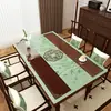 Tapete para mesa de centro de sala de estar em PVC com impressão oca estilo chinês, à prova d'água e de óleo, toalha de mesa lavável, personalizável