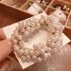 Cuerda para el pelo de perla sintética Anillo para el pelo Estilo coreano Tira para el pelo Tira para el pelo Cuerda para el pelo Sencillo para mujer Estilo Chanel Tocado para estudiante Tocado de joyería con flor