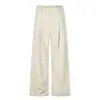 Pantalones casuales de color liso estilo callejero, corte limpio para hombre, marca de tendencia con vibra minimalista japonesa, pantalones versátiles de pierna recta holgada