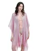 Popular Chal de Hilo Dorado y Plateado Estilo Europeo y Americano para Mujer, Cubierta Fina para Vestido de Noche con Borlas Decorativas, Bufanda de Seda Protectora del Sol