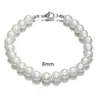 Vento de celebridade da internet europeia e americana Pulseira de pérolas masculinas pulseira de pérolas de aço inoxidável 6/8/10mm pulseira pulseira masculina