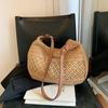 Bolsa de Playa para Vacaciones en la Costa Individual Exterior Bolso Tejido de Paja de Gran Capacidad para Mujer 2025 Nuevo Bolso Cruzado Casual Tejido