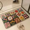 Alfombrilla de baño Estilo Lujo Ligero Alfombrilla de Barro Diatomeas Floral Absorción de Agua Secado Rápido Alfombrilla para Puerta de Inodoro Resistente a la Suciedad Lavable Alfombrilla para Pies