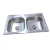 Fregadero de cocina de acero inoxidable, lavabo para platos, material de acero inoxidable 201, doble cubeta, trefilado de alambre de arena perlada