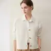Outono/Inverno 2026 Novo Colete Cardigan de Tricô Cashmere Espesso Malha 7 Fios Gola V Botão de Chifre Sem Mangas Xale Feminino