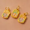 Pingente de Bolsa da Sorte com Cadeado Lucky Antigo Banhado a Ouro com Contas de Furo Passante, Pingente de Contas para Pulseira Colar DIY Estilo Chinês