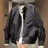 Marca Americana de Moda Chaqueta con Cuello Alto Estilo Primavera y Otoño para Hombre Tendencia Juvenil Casual Estilo Chico Malo Ropa para Hombre Chaqueta Delgada de Moda