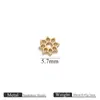 Acessórios de Joias DIY em Aço Inoxidável Banhado a Ouro 18K, Base de Flor de Contas Tridimensional, Colar, Pulseira, Separador de Base de Flor de Contas