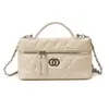 Bolso de Mano Pequeño de Moda Estilo Chanel, Bolso de Caja Bandolera para el Hombro, Bolso Lonchera Nicho de Moda, Bolso de Cadena Acolchado