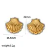 Pendientes de Acero Inoxidable Dorados Más Vendidos Transfronterizos, Femeninos, Modernos y de Alta Gama, Chapados en Oro Real de 18K