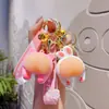 Llavero Creativo Q Play Trasero de Cerdo para Mujer Dibujo Animado Pellizcar Descompresión Llavero Pareja Coche Bolso Colgante Regalo