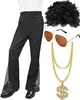 Aliexpress 2024 Novo 70S Meninos Calça Flare Clássica Casual Retrô com Lantejoulas Roupas Masculinas Amazon
