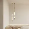 Estilo Francés Lujo Ligero Moderno Dormitorio Mesita de Noche Sala de Estar Estudio Vidrio Diseñador Decorativo Estilo Crema Varilla Retráctil Luz Colgante