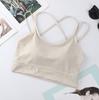 Ice Silk cross strap enrolado peito curto verão leve cueca pode ser usado fora fixo copo base tubo top cueca
