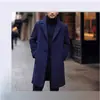 2026 Abrigo de Lana Casual para Hombre Estilo Coreano Ajuste Delgado Longitud Media Color Sólido Tejido de Lana Chaqueta Cortavientos
