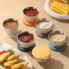 Tigela de Imersão de Aço Inoxidável com Tampa, Mini Tigela de Imersão Selada Portátil para Casa, Copo para Molho, Tigela Pequena para Molho de Tempero