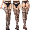 Nueva red de pesca antienganches sexy transparente hueca por los cuatro lados Medias para mujer Calcetines de liga abiertos para mujer Jacquard Liguero