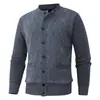 Comercio Exterior Transfronterizo Suéter Cardigan Casual para Hombre Chaqueta Chaqueta Forrada de Polar Otoño e Invierno Juventud y Edad Media Punto con Patrón de Diamantes Botones