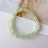 Pulseira de Mão com Contas de Jade Hetian Sintético Pulseira de Bambu Joias Simples Pequenas Frescas Joias de Mão para Mulheres Presente Produtos de Bem-Estar ao Vivo