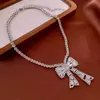 Collar de Flor de Circonia Ovalado Estilo Corte Francés Cadena para Clavícula Personalizado Lujo Ligero Gama Alta Venta al por Mayor