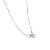 Estilo Artístico Femenino Diseño de Flor Hueca Combinado con Cadena Fina de Perlas de Agua Dulce, Diseño Minimalista, Cadena para Clavícula de Uso Individual que Realza la Elegancia