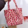 Bolso de Lona Rosa Estampado de Leopardo Floral Canción Huiqiao Blanco Capítulo Baihe Mismo Estilo que Ruonan Bolso de Hombro Ocupado Bolso de Tela
