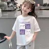 Camiseta de verano para niña, estilo nuevo, linda y moderna, manga corta, 100% algodón puro, versión coreana, holgada, con dibujos animados, top para bebé