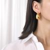 Pendientes europeos y americanos pendientes huecos de acero inoxidable pendientes geométricos dorados joyería de agua quanxi EH-439