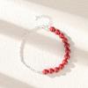 Jin Hongyu Nova Pulseira Cinnabar Prata Quebrada Estilo Chinês 925 Prata Esterlina Moda Nacional Estilo Étnico Retro Pulseira Este Ano da Vida
