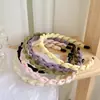 Malha torção headband feminino Verão Super fada floral faixa de cabelo retro Francês fino hairpin pacote de cabelo cocar estilo princesa