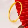 Pulsera de Cobre Chapada en Oro con Acabado Dorado Arena Antiguo, Pulsera de Imitación Oro para Mujer, Pulsera Abierta de Empuje y Tirón, Mismo Estilo que en las Joyerías