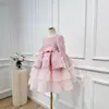 Vestido de Manga Longa para Meninas de Verão, Vestido Princesa de Luxo Leve, Vestido Bolo de Lantejoulas de Manga Longa em Veludo, Vestido para Menina de Aniversário Apresentadora de Piano