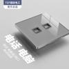 Electricista Internacional Ultrafino Gris Vidrio Templado Poste Hogar Oculto Enchufe 16A Uno Abierto 5 Cinco Orificios Panel de Pared