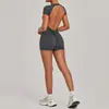Mono de Una Pieza Color Arena Otoño Levanta Glúteos con Espalda Profunda, Traje Integral Ajustado para Yoga, Deportes, Fitness y Running 12142