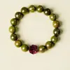 Pulsera Natural de Sándalo Verde para Hombres, Cuentas de Meditación, Año del Caballo, Doce Signos del Zodíaco, Pulsera de Palo de Rosa, Regalo de Año Nuevo