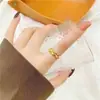 Vietnam oro arena galvanoplastia oro real moda simple anillo impreso corazón a corazón femenino comercio electrónico transmisión en vivo suministro de fábrica al por mayor