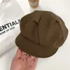 Boina Plegada Estilo Coreano Nube para Mujer Otoño e Invierno Casual Versátil Sombrero Octogonal Moda Literaria Pintor Boina de Periodista