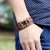 Punk directo de fábrica estilo retro europeo y americano pulsera punk de piel de vaca suministro estable joyería Yiwu pulsera de cuero genuino