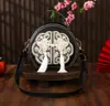 Bolsa Bordada Hecha a Mano DIY Guofeng Nuevo Estilo Chino Versátil Bolsa Redonda Pequeña Bolsa de Material Bolso Cruzado Bolso de Hombro Único para Mujeres