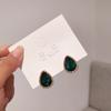 Brincos de prata S925 com pingente de cruz de pérola barroca, elegante, retrô, verde, com pingente de corte e vento