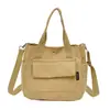 Bolsa de mano de pana para comercio exterior, bolsa para lonchera, simple y versátil, gran capacidad, bolsa de hombro cruzada casual