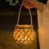 Linternas del Festival de Medio Otoño para Niños, Linternas Portátiles Tejidas de Ratán y Bambú Estilo Antiguo, Linternas Brillantes para Decoraciones Colgantes en Patios Exteriores